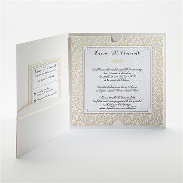 Faire-part mariage elégance dorée et prestige - Intérieur de la pochette