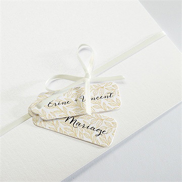 Faire-part mariage elégance dorée et prestige - Détail de la pochette