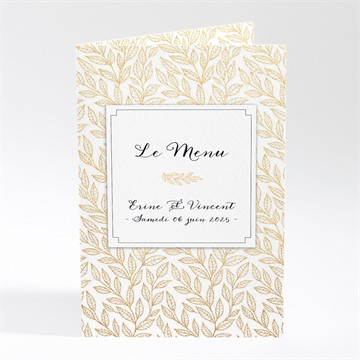 Menu mariage elégance dorée et prestige