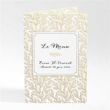 Menu mariage elégance dorée et prestige