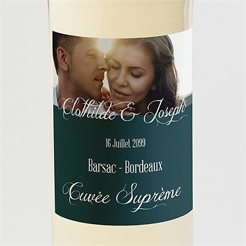 Etiquette de bouteille mariage harmonie