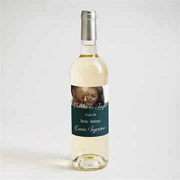 Etiquette de bouteille mariage harmonie - Mise en situation