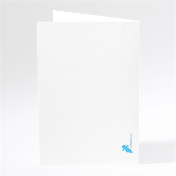 Menu mariage fleurs bleues et vertes - Dos du menu