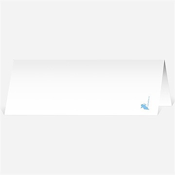 Marque-place mariage fleurs bleues et vertes - Dos du marque-place