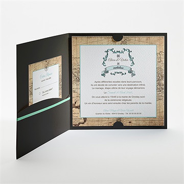 Faire-part mariage navigation - Intérieur de la pochette
