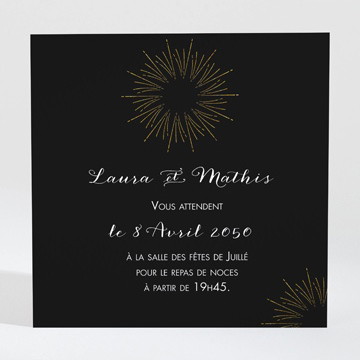 Carton d'invitation mariage feux d'artifices