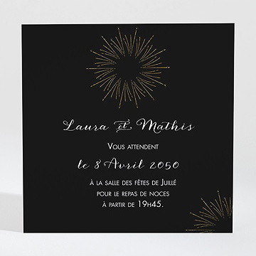 Carton d'invitation mariage feux d'artifices