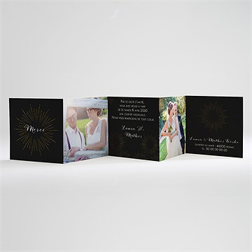 Remerciement mariage feux d'artifices - Carte ouverte