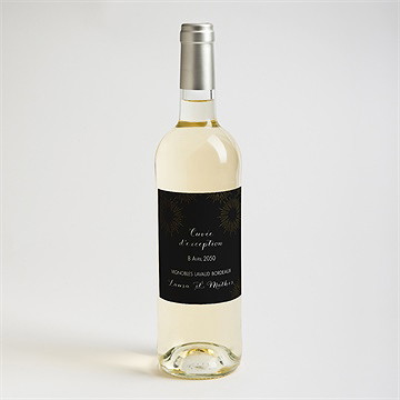 Etiquette de bouteille mariage feux d'artifices - Mise en situation