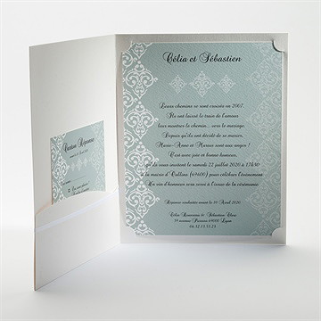 Faire-part mariage simple et raffiné - Intérieur du faire-part