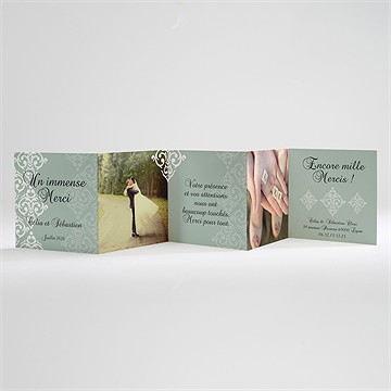 Remerciement mariage simple et raffiné - Carte ouverte