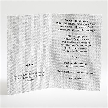 Menu mariage nos empreintes en coeur - Menu ouvert