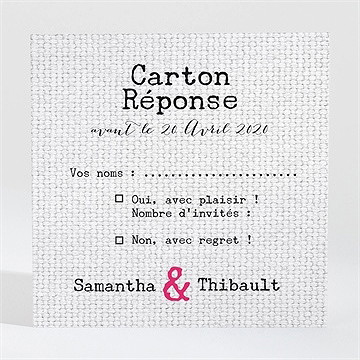 Carton réponse mariage nos empreintes en coeur