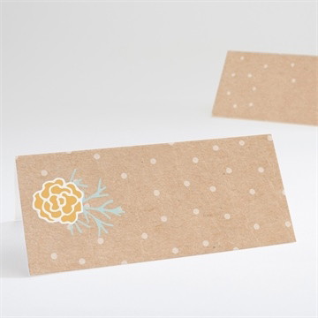 Marque-place mariage jolis pois et fleurs