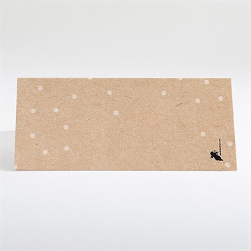 Marque-place mariage jolis pois et fleurs - Dos du marque-place