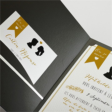 Faire-part mariage profils élégants - Détail du faire-part