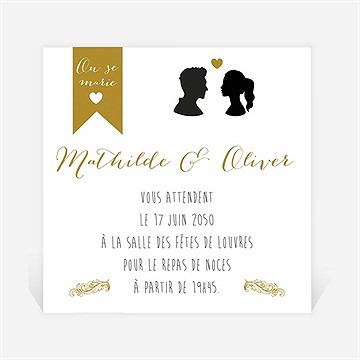 Carton d'invitation mariage profils élégants