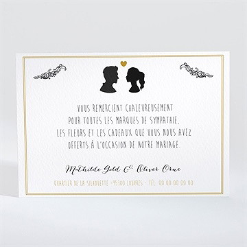Remerciement mariage profils élégants - Dos du faire-part