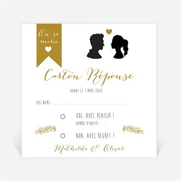 Carton réponse mariage profils élégants