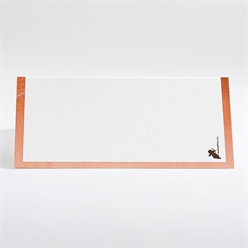 Marque-place mariage fleurs cuivrées - Dos du marque-place