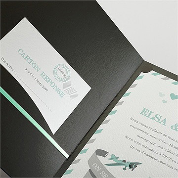 Faire-part mariage on s'envole - Détail du faire-part