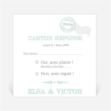 Carton réponse mariage on s'envole