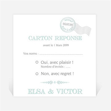 Carton réponse mariage on s'envole