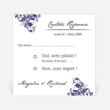 Carton réponse mariage faïence et porcelaine