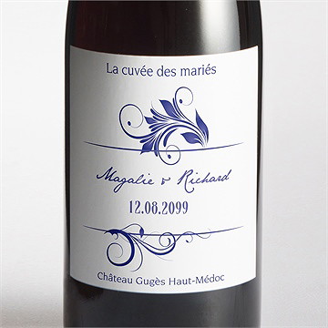 Etiquette de bouteille mariage faïence et porcelaine