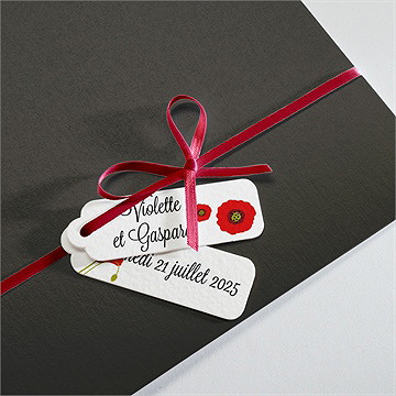 Faire-part mariage joli coquelicot - Détail de la pochette