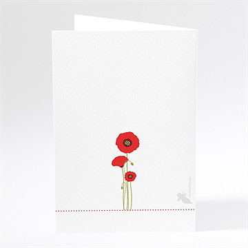 Menu mariage joli coquelicot - Dos du menu