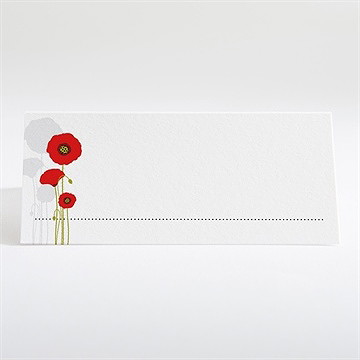 Marque-place mariage joli coquelicot - Dos du marque-place