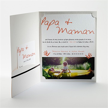 Faire-part mariage papa + maman - Intérieur de la pochette