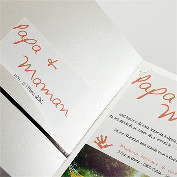 Faire-part mariage papa + maman - Détail du faire-part