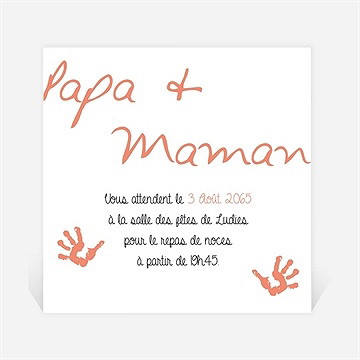 Carton d'invitation mariage papa + maman