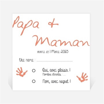 Carton réponse mariage papa + maman
