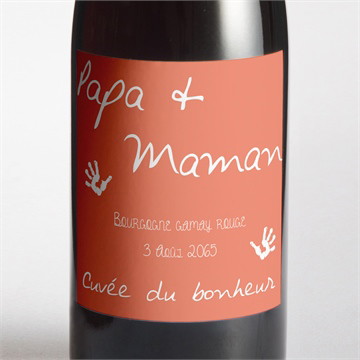 Etiquette de bouteille mariage papa + maman