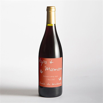 Etiquette de bouteille mariage papa + maman - Mise en situation