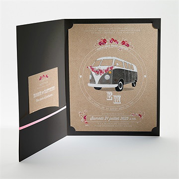 Faire-part mariage a l'aventure ! - Intérieur de la pochette