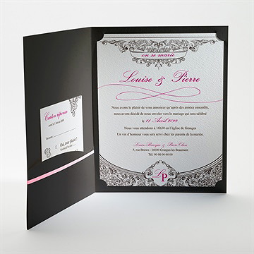 Faire-part mariage so british - Intérieur de la pochette