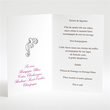 Menu mariage so british - Menu ouvert