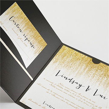 Faire-part mariage pluie d'or - Détail du faire-part