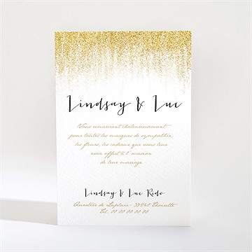 Remerciement mariage pluie d'or - Dos de la carte