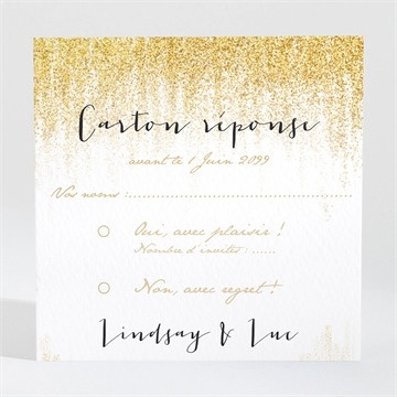 Carton réponse mariage pluie d'or