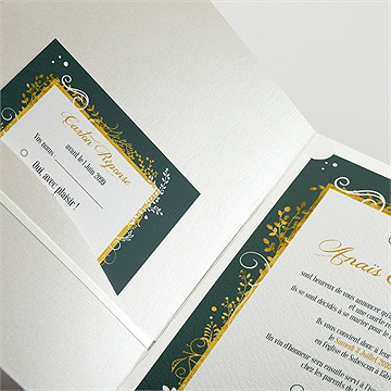 Faire-part mariage scintillant et original - Détail du faire-part