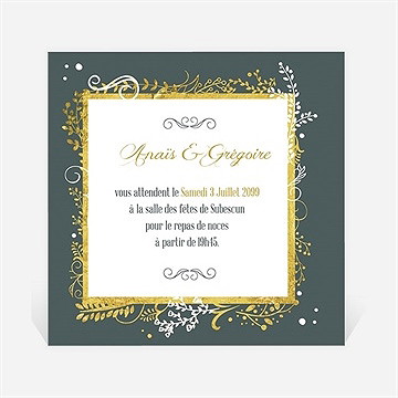 Carton d'invitation mariage scintillant et original