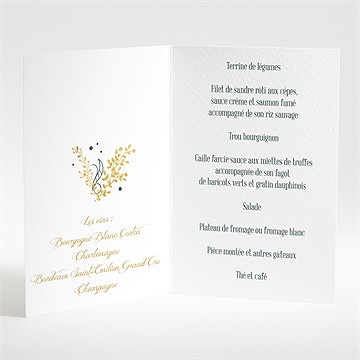 Menu mariage scintillant et original - Menu ouvert