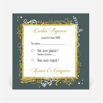 Carton réponse mariage scintillant et original