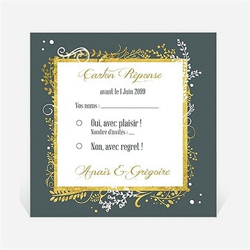 Carton réponse mariage scintillant et original
