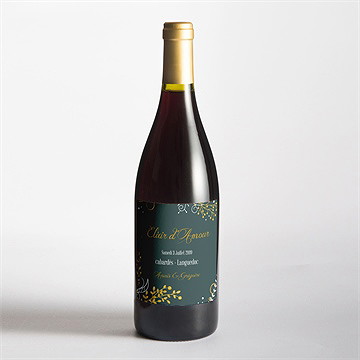 Etiquette de bouteille mariage scintillant et original - Mise en situation